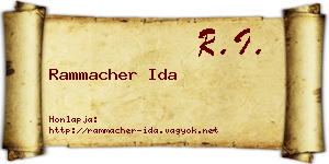 Rammacher Ida névjegykártya